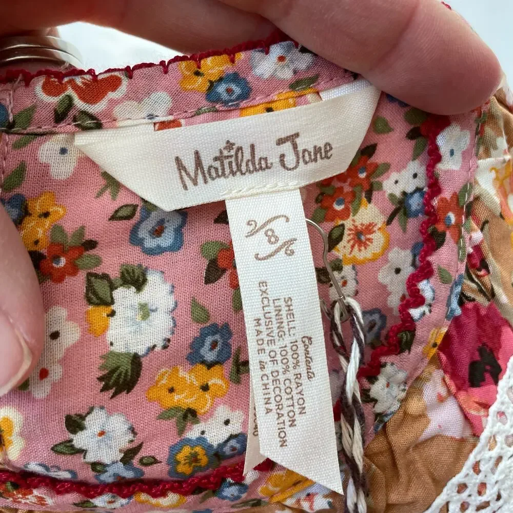 NWT Matilda Jane Size 8 Discovery Gardens Floral Blouse